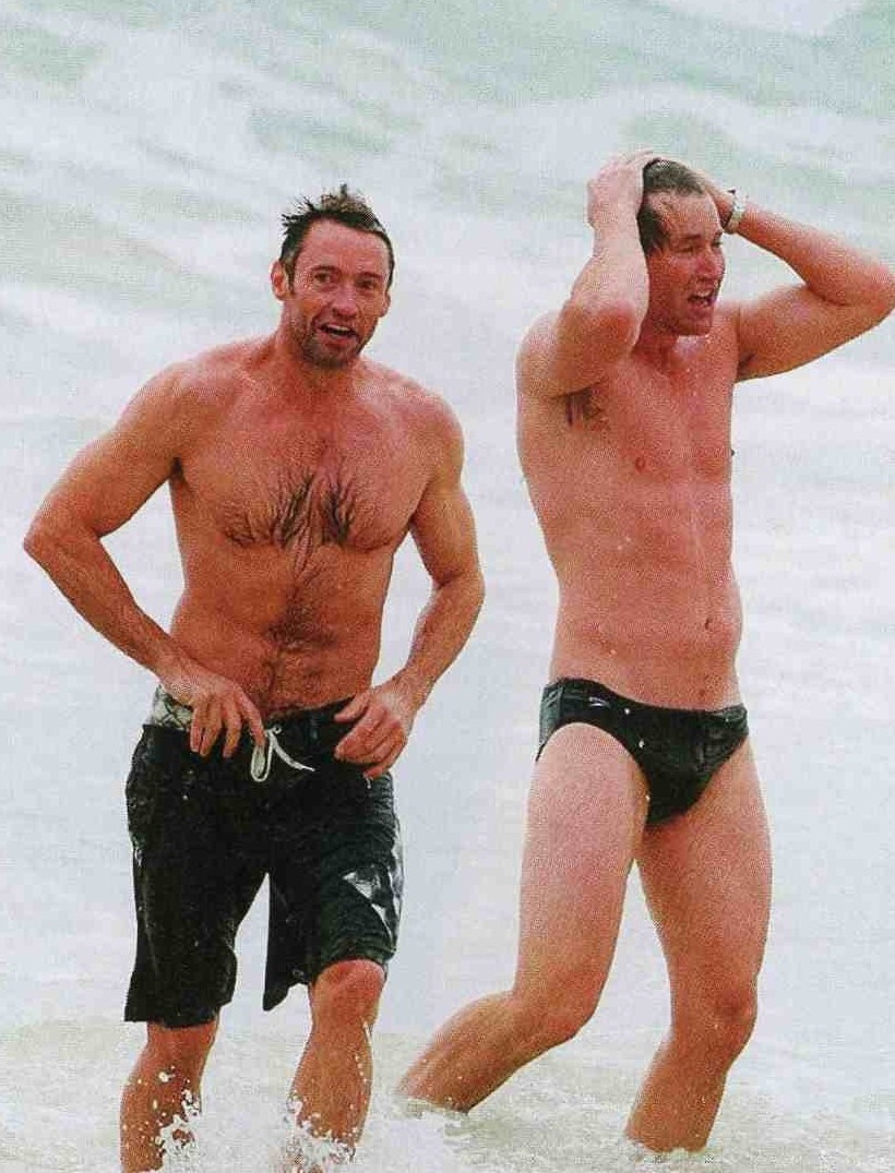 Hugh jackman bare chested just wearing