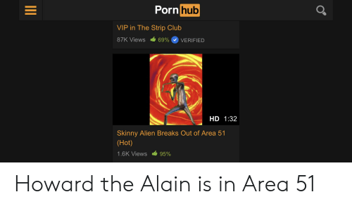 Skinny alien breaks area