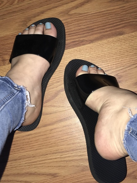 Candid teen soles and sandal play in class #3of3.