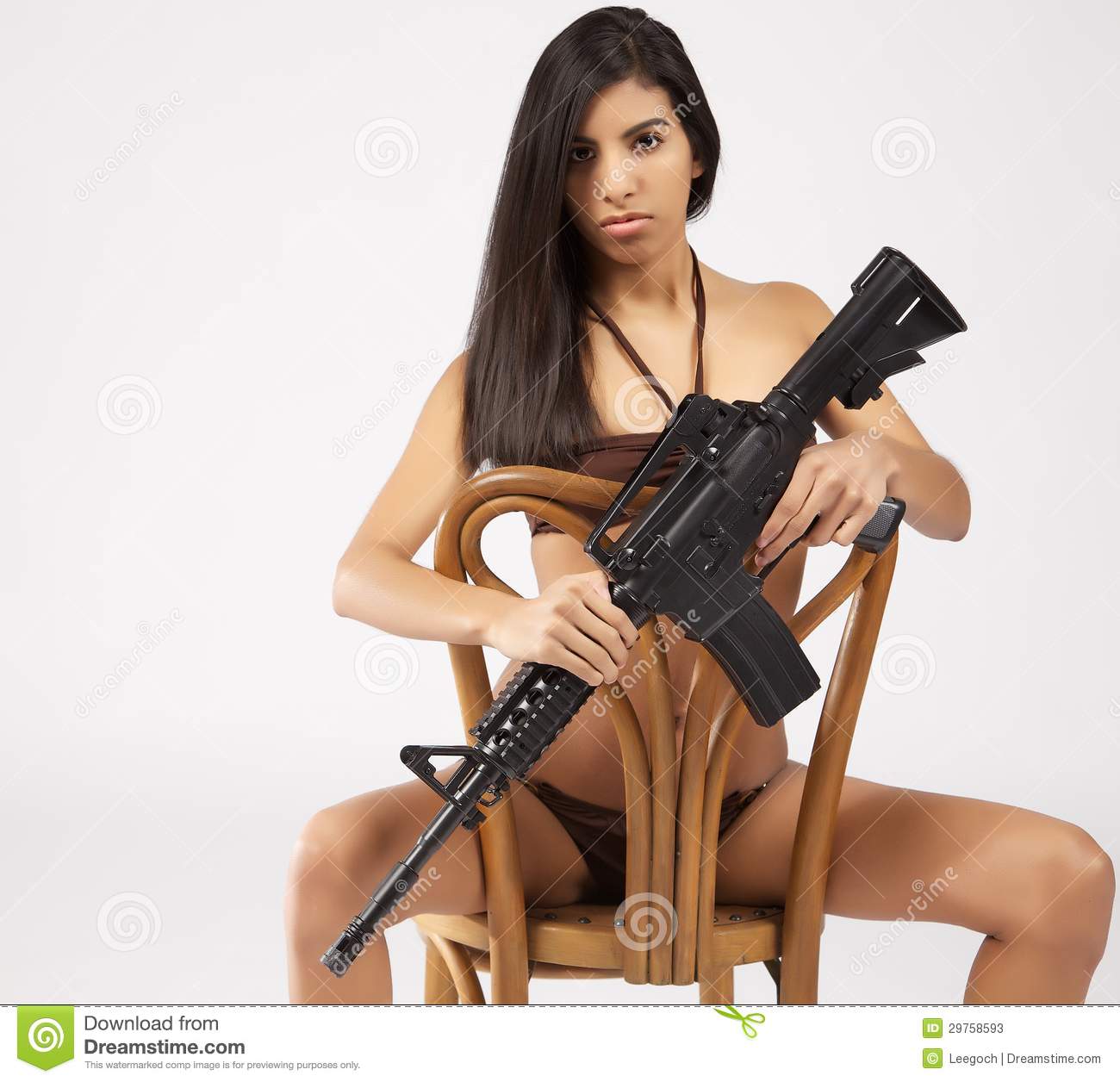 Pictures bikini young girls holding rifle