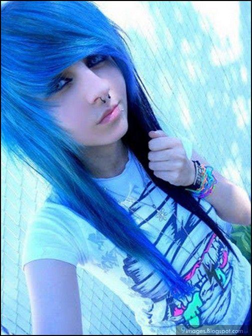 Blue haired emo lesbian