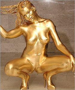 Golden body painted nudes