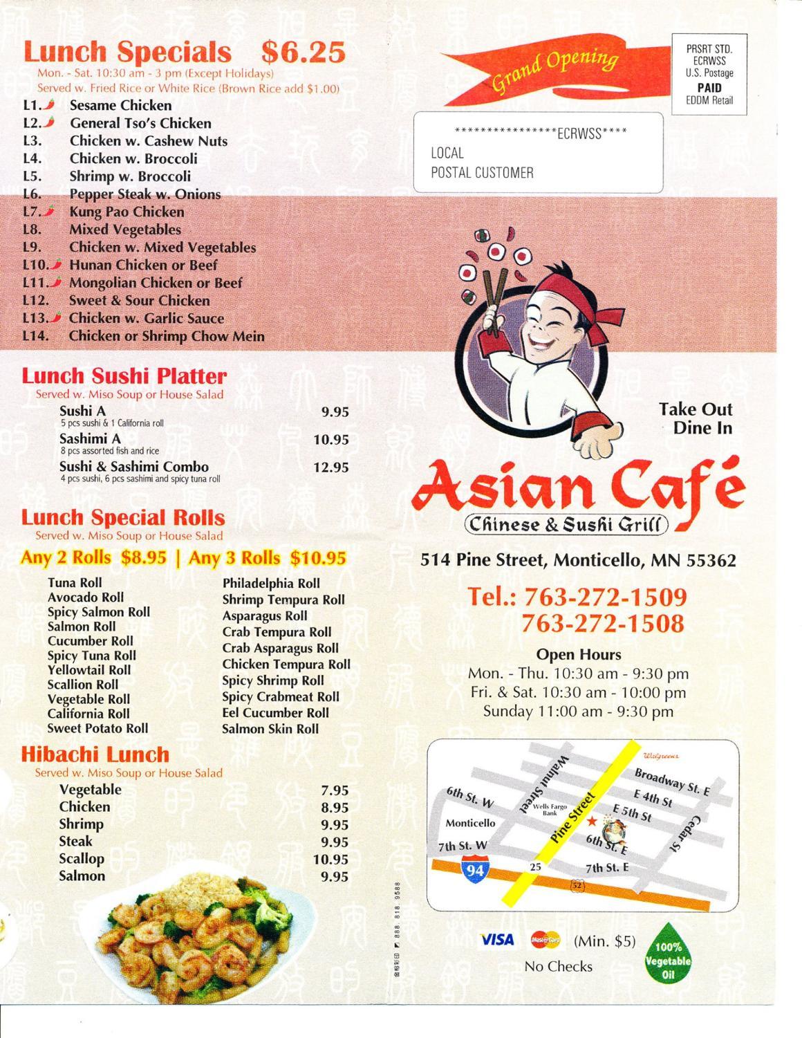 Twix reccomend Asian cafe menu