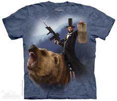 Snapple reccomend Bear with american flag adult t-shirt