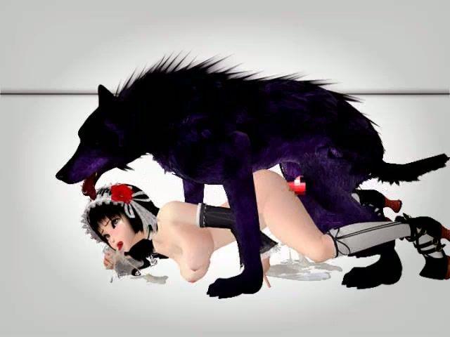 Girl geting fuck by wolves hentai