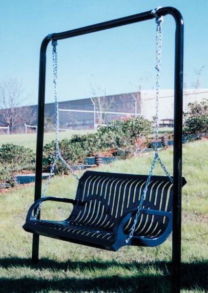 Swinging park benches