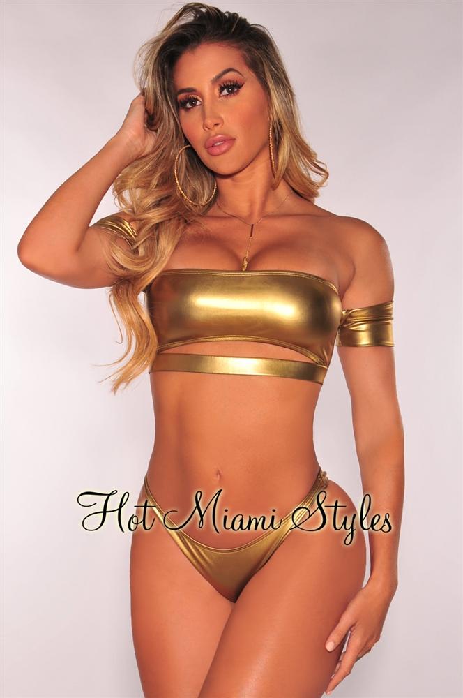 Gold metalic bikini