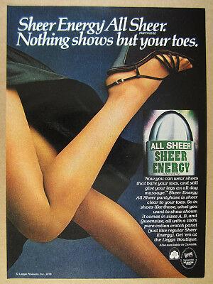 Pantyhose ads for sheer energy