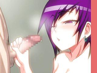 Purple hair hentai girl