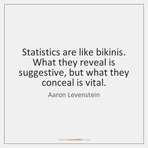 Statistics are like bikinis quote